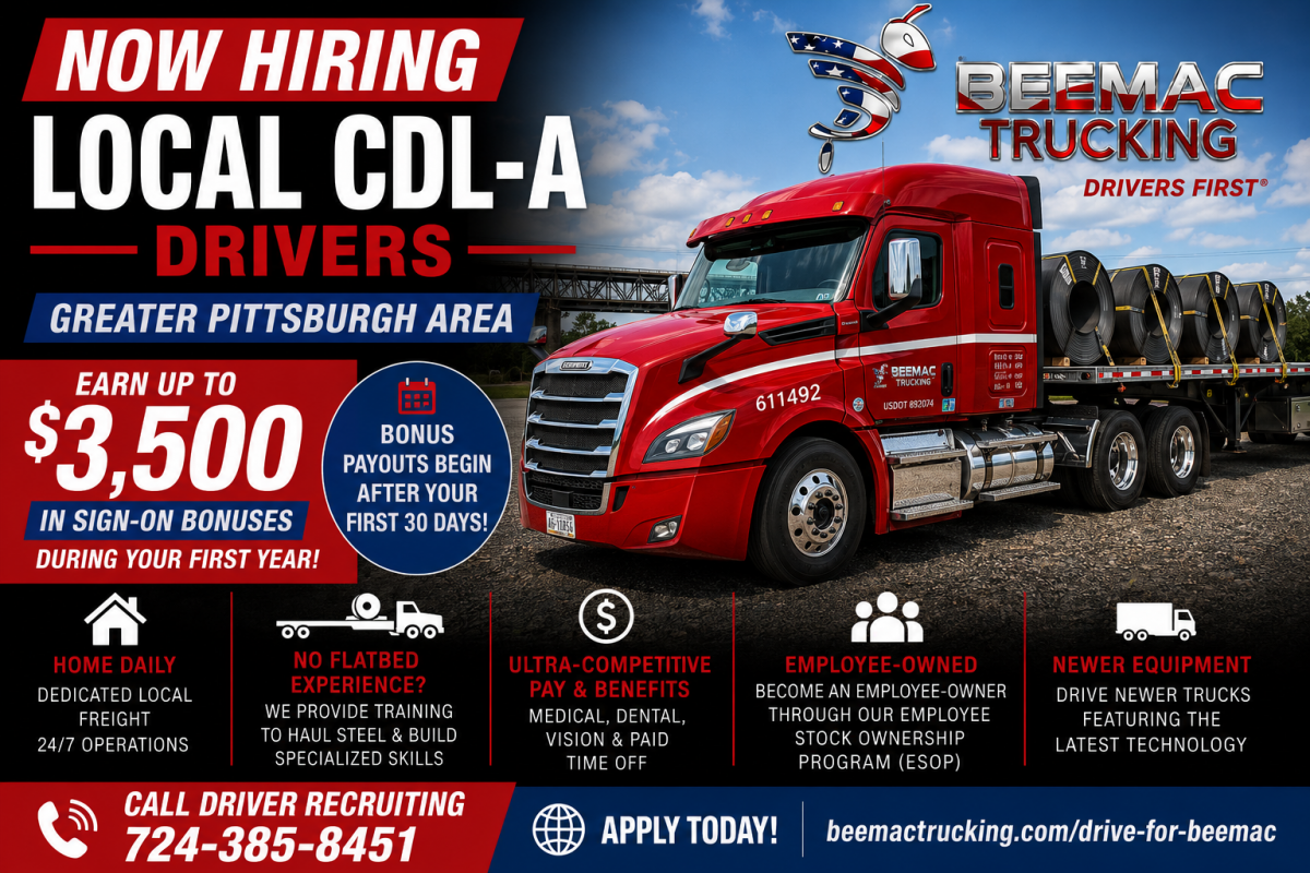now hiring local cdl a drivers pittsburgh 3500 bonus